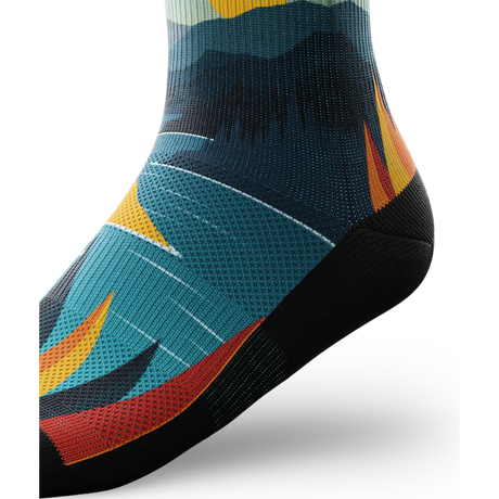 Outway Everflow Quarter Chaussette de course à pied unisexe - Noir / Bleu