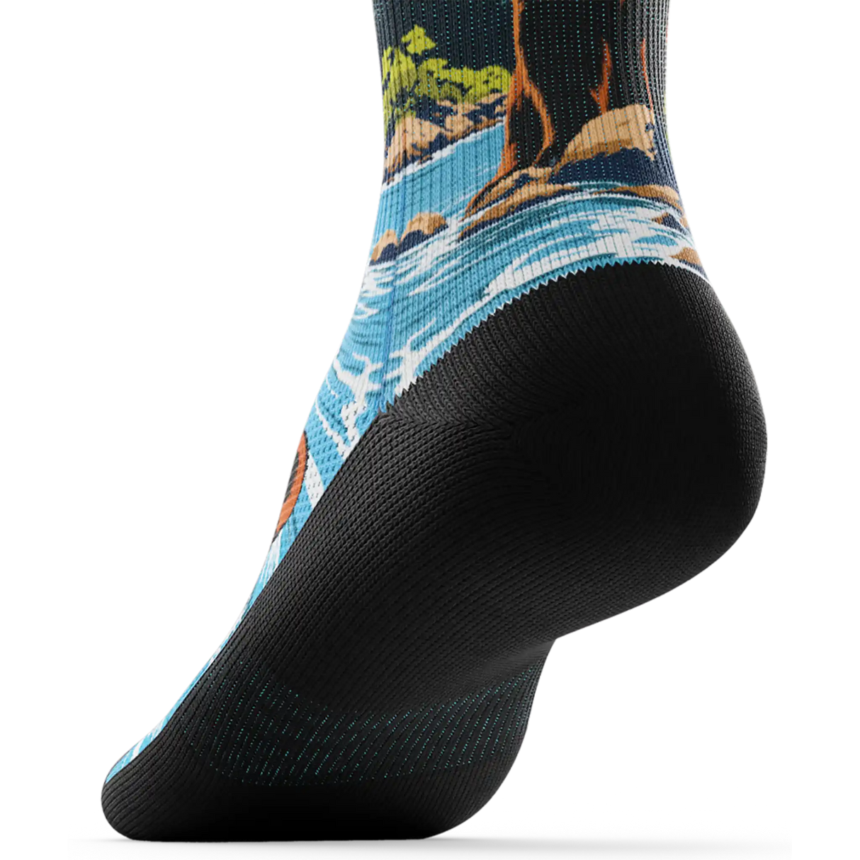 Outway Grizzlies Crew Chaussette de course à pied unisexe - Brun / Bleu