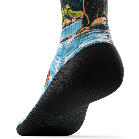 Outway Grizzlies Crew Chaussette de course à pied unisexe - Brun / Bleu