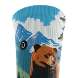 Outway Grizzlies Crew Chaussette de course à pied unisexe - Brun / Bleu