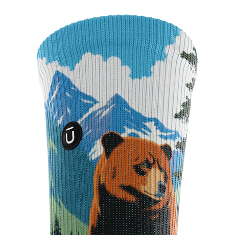 Outway Grizzlies Crew Chaussette de course à pied unisexe - Brun / Bleu