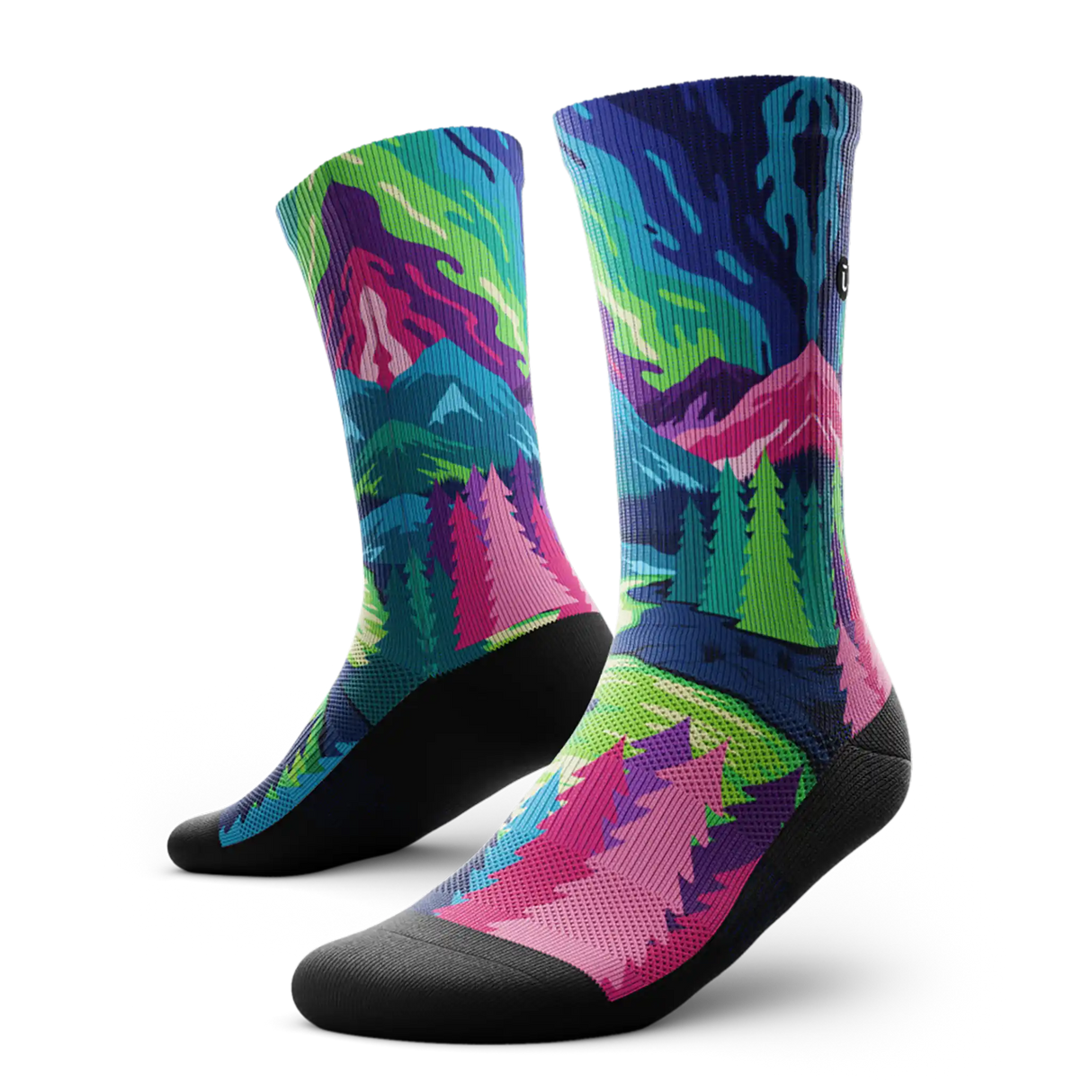 Outway Lost Paradise Crew Chaussette de course à pied unisexe - Vert / Bleu