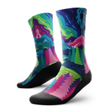 Outway Lost Paradise Crew Chaussette de course à pied unisexe - Vert / Bleu