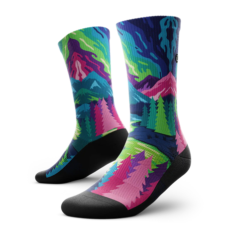 Outway Lost Paradise Crew Chaussette de course à pied unisexe - Vert / Bleu