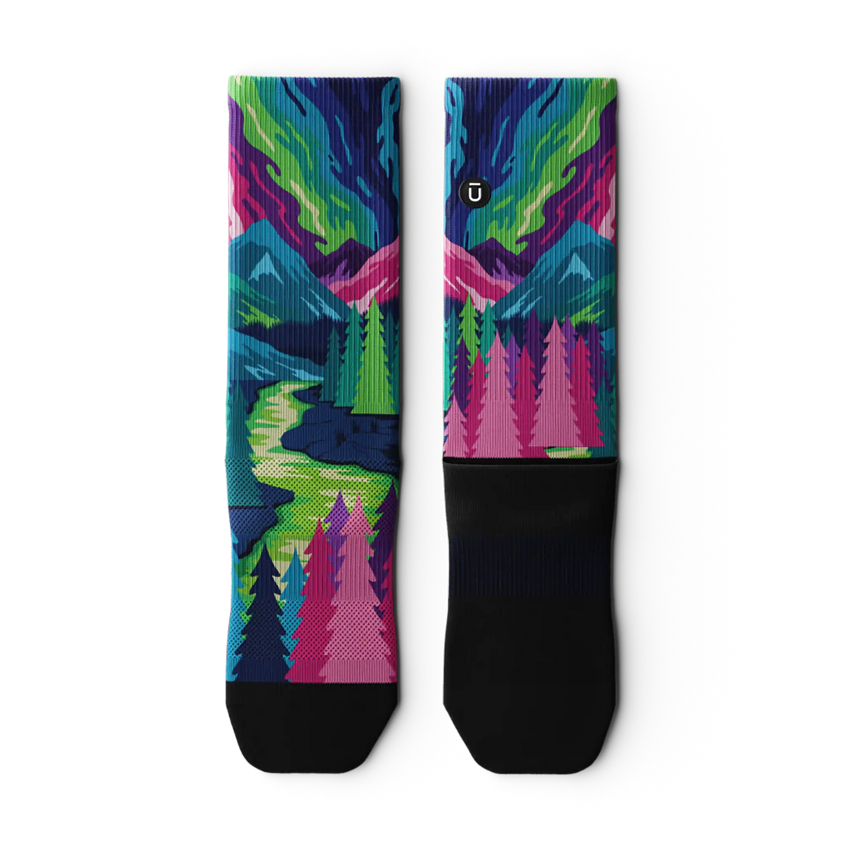 Outway Lost Paradise Crew Chaussette de course à pied unisexe - Vert / Bleu