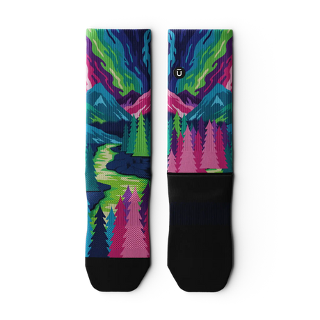 Outway Lost Paradise Crew Chaussette de course à pied unisexe - Vert / Bleu