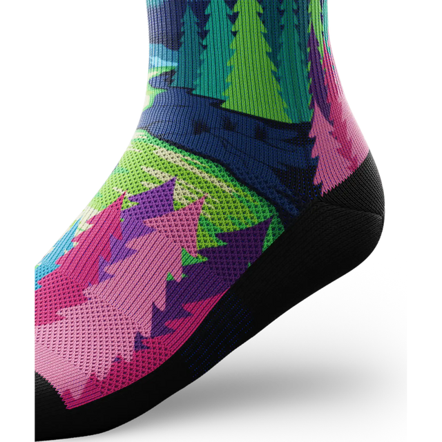 Outway Lost Paradise Crew Chaussette de course à pied unisexe - Vert / Bleu