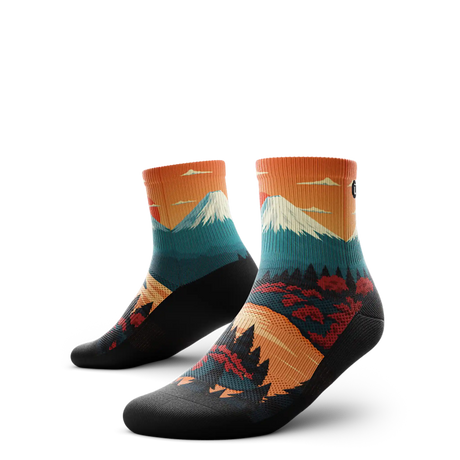 Outway Northbound Quarter Chaussette de course à pied unisexe - Noir / Orange