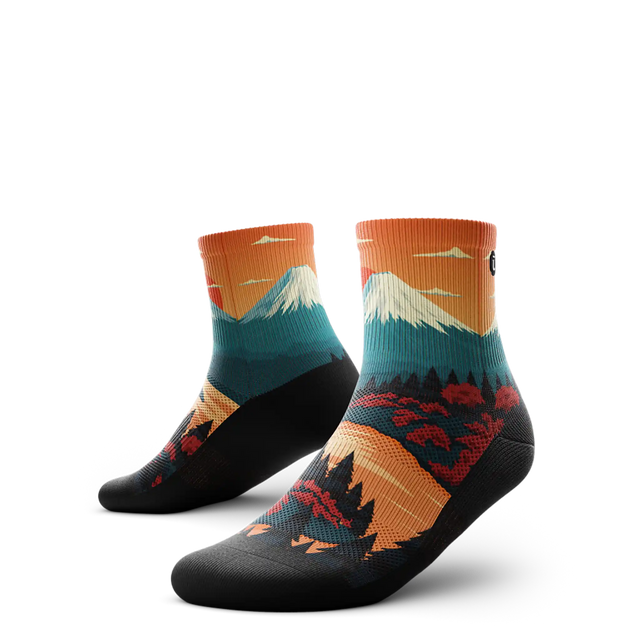 Outway Northbound Quarter Chaussette de course à pied unisexe - Noir / Orange