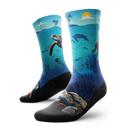 Outway Oceanic Sanctuary Crew Chaussette de course à pied unisexe - Bleu / Noir