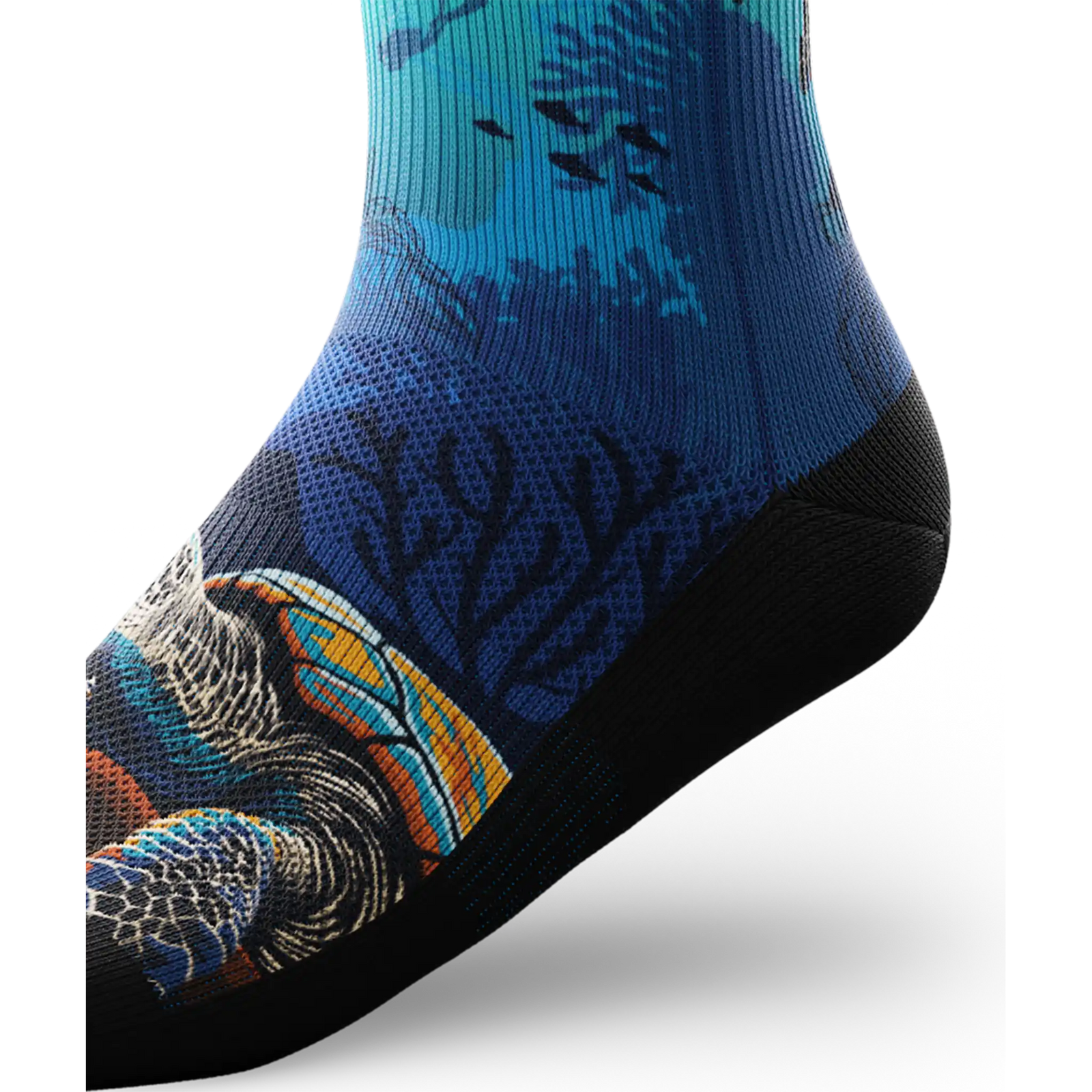 Outway Oceanic Sanctuary Crew Chaussette de course à pied unisexe - Bleu / Noir