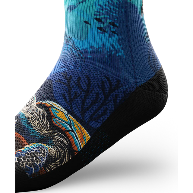 Outway Oceanic Sanctuary Crew Chaussette de course à pied unisexe - Bleu / Noir