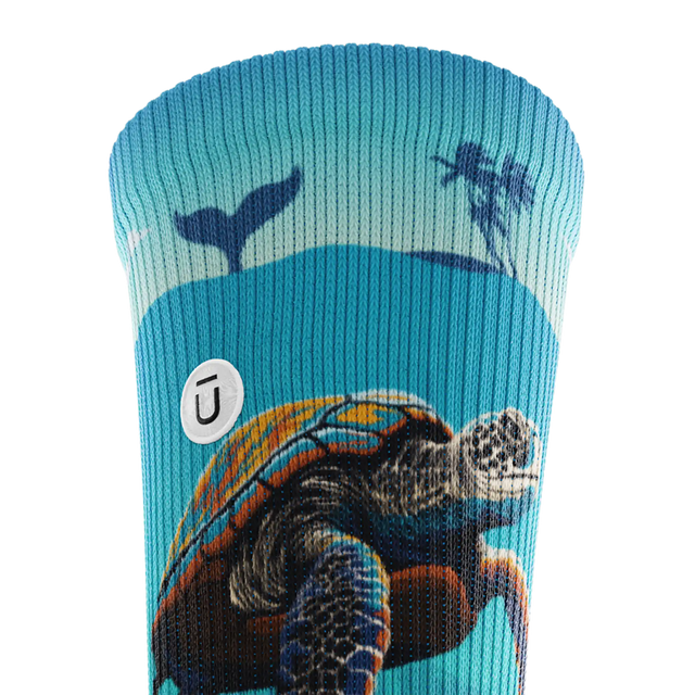 Outway Oceanic Sanctuary Crew Chaussette de course à pied unisexe - Bleu / Noir