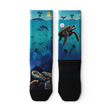 Outway Oceanic Sanctuary Crew Chaussette de course à pied unisexe - Bleu / Noir