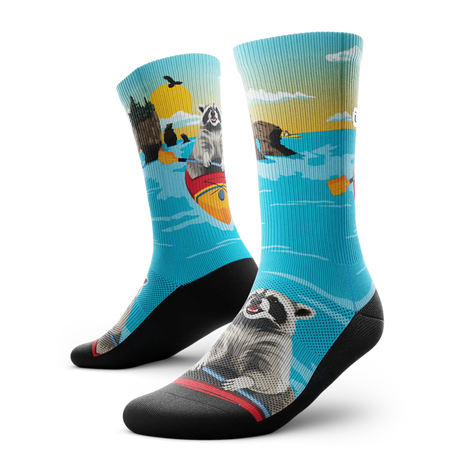 Outway Paddle Bandit Crew Chaussette de course à pied unisexe - Bleu / Noir