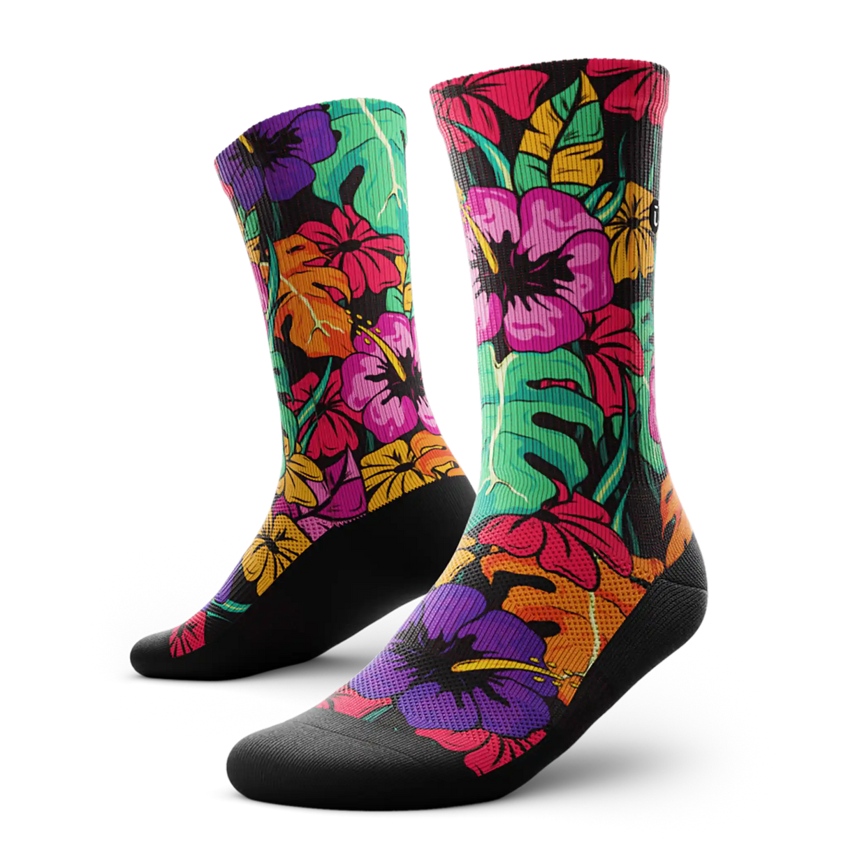 Outway Plantastic Crew Chaussette de course à pied unisexe - Noir / Vert