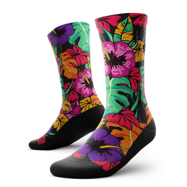 Outway Plantastic Crew Chaussette de course à pied unisexe - Noir / Vert