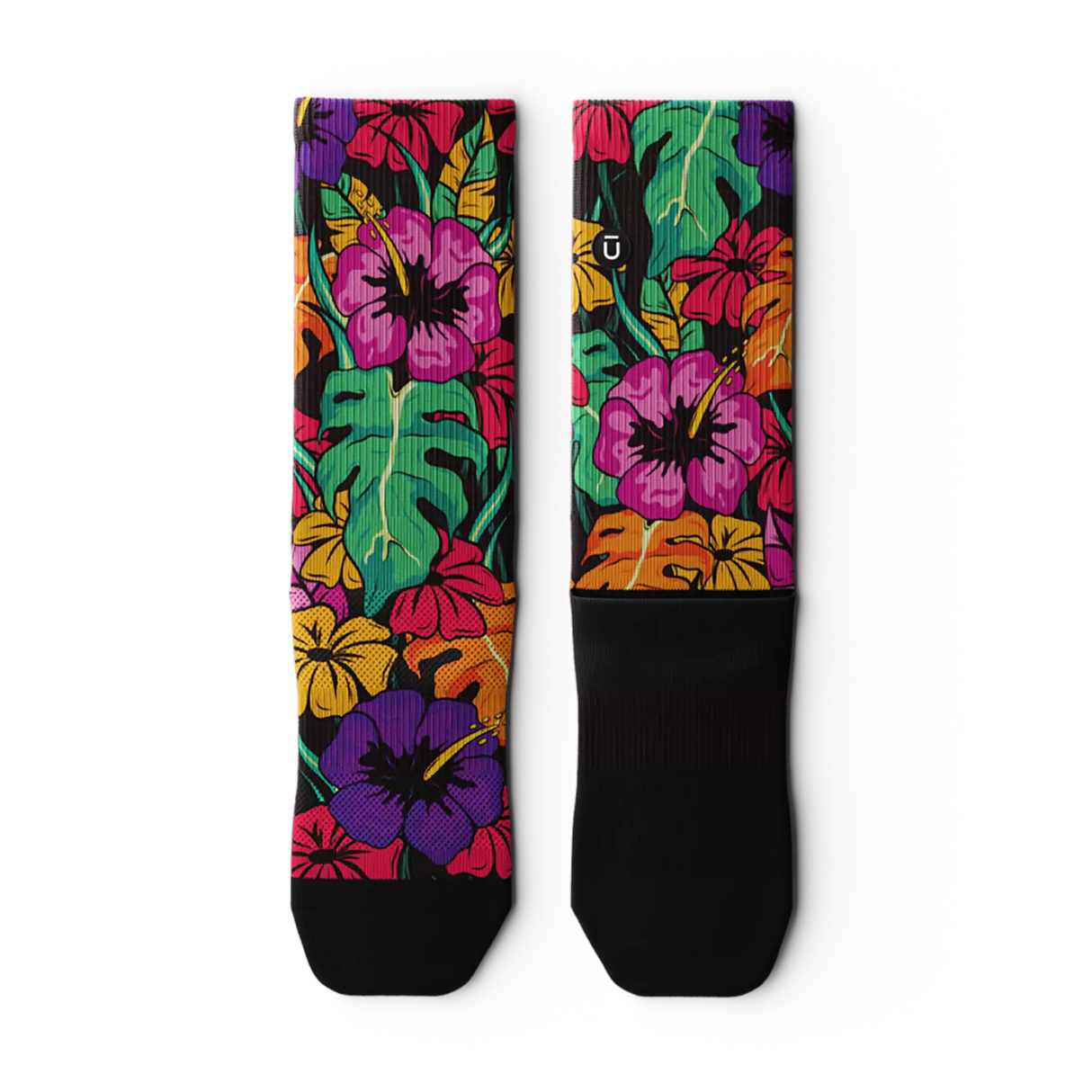 Outway Plantastic Crew Chaussette de course à pied unisexe - Noir / Vert