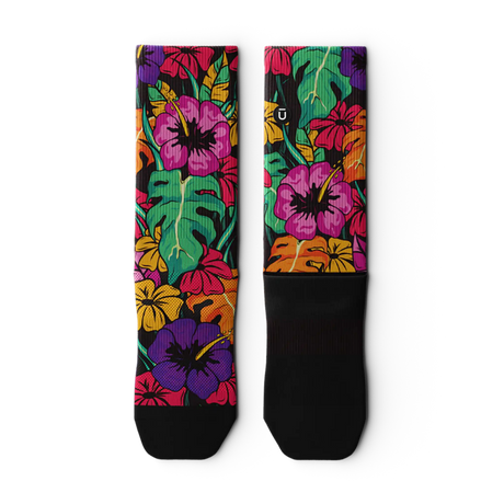 Outway Plantastic Crew Chaussette de course à pied unisexe - Noir / Vert