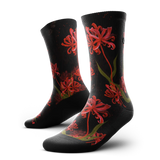 Outway Spider Lily Crew Chaussette de course à pied unisexe - Noir / Rouge
