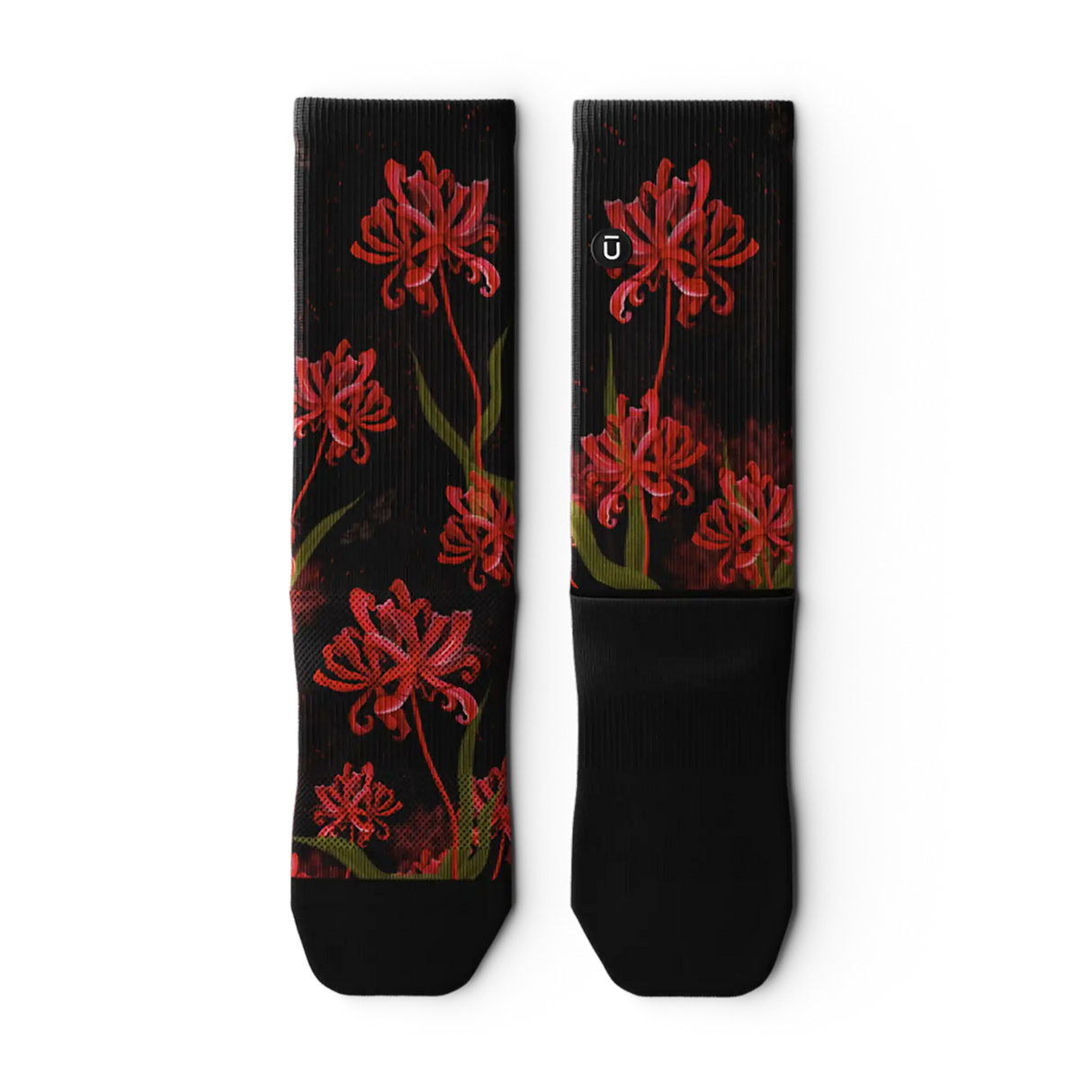 Outway Spider Lily Crew Chaussette de course à pied unisexe - Noir / Rouge