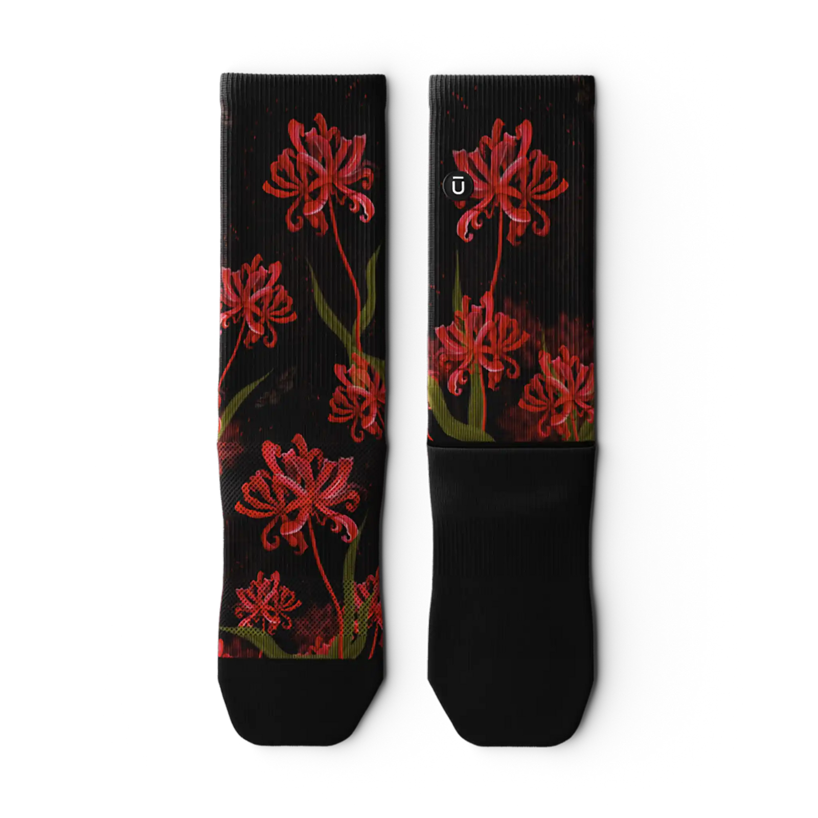 Outway Spider Lily Crew Chaussette de course à pied unisexe - Noir / Rouge