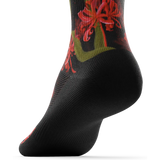 Outway Spider Lily Crew Chaussette de course à pied unisexe - Noir / Rouge