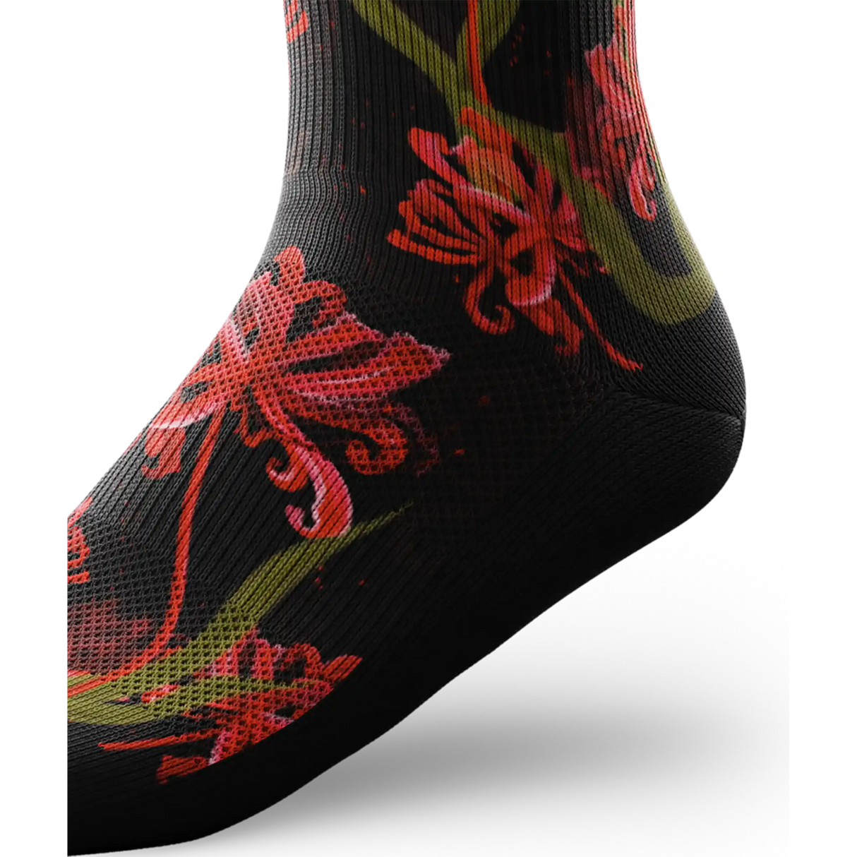 Outway Spider Lily Crew Chaussette de course à pied unisexe - Noir / Rouge