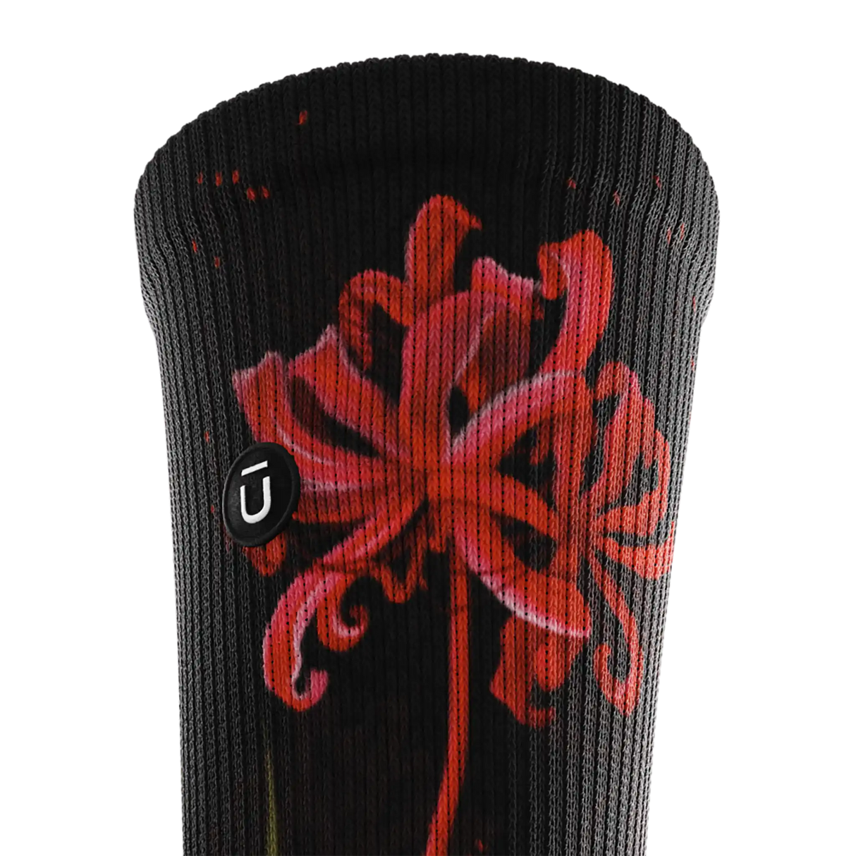 Outway Spider Lily Crew Chaussette de course à pied unisexe - Noir / Rouge