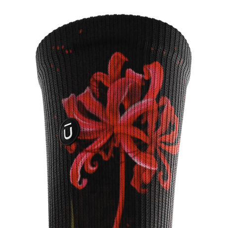 Outway Spider Lily Crew Chaussette de course à pied unisexe - Noir / Rouge