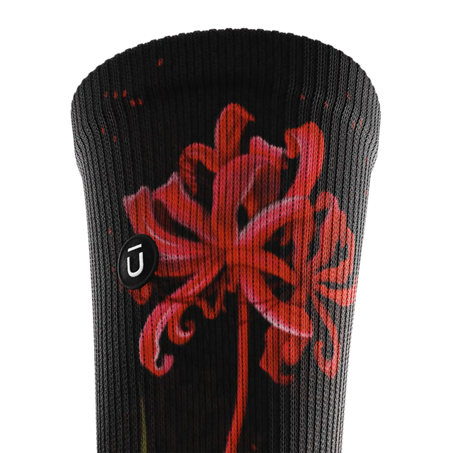 Outway Spider Lily Crew Chaussette de course à pied unisexe - Noir / Rouge