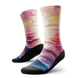 Outway Sunkissed Waves Crew Chaussette de course à pied unisexe - Noir / Rose