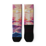 Outway Sunkissed Waves Crew Chaussette de course à pied unisexe - Noir / Rose