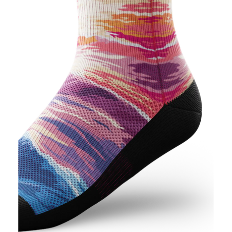 Outway Sunkissed Waves Crew Chaussette de course à pied unisexe - Noir / Rose