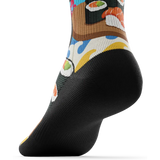 Outway Sushi Purrfection Crew Chaussette de course à pied unisexe - Bleu / Noir