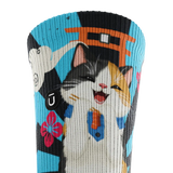 Outway Sushi Purrfection Crew Chaussette de course à pied unisexe - Bleu / Noir