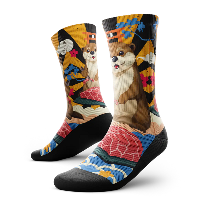 Outway Wagyu Waddle Crew Chaussette de course à pied unisexe - Brun / Orange