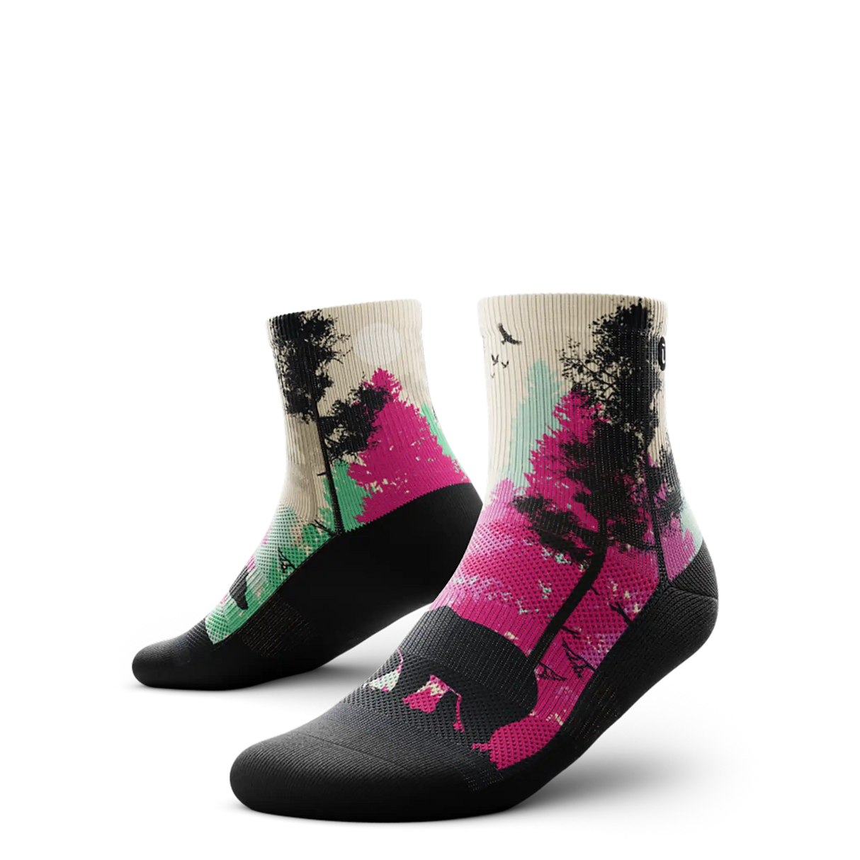 Outway Wild Spectrum Quarter Chaussette de course à pied unisexe - Noir / Rose