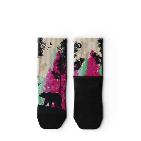 Outway Wild Spectrum Quarter Chaussette de course à pied unisexe - Noir / Rose