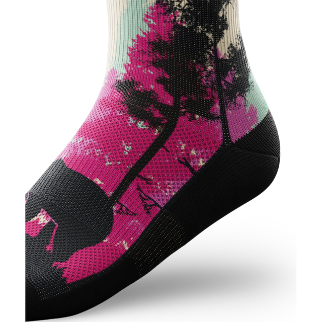 Outway Wild Spectrum Quarter Chaussette de course à pied unisexe - Noir / Rose