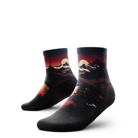 Outway Wildcrest Quarter Chaussette de course à pied unisexe - Noir / Orange