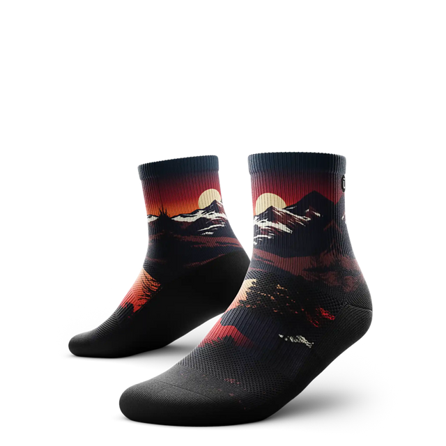 Outway Wildcrest Quarter Chaussette de course à pied unisexe - Noir / Orange