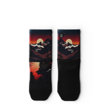 Outway Wildcrest Quarter Chaussette de course à pied unisexe - Noir / Orange