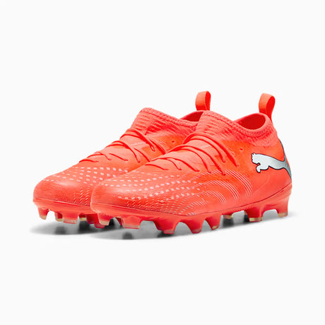 Puma Future 9 Match FG/AG chaussures de soccer à crampons junior - Glowing Red / Puma White / Puma Black / Puma Silver
