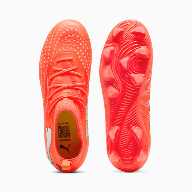 Puma Future 9 Match FG/AG chaussures de soccer à crampons junior - Glowing Red / Puma White / Puma Black / Puma Silver