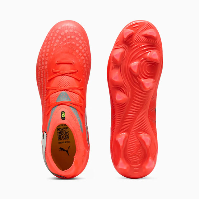 Puma Future 9 Pro FG/AG chaussures de soccer à crampons enfant - Glowing Red / Puma White / Puma Black / Puma Silver