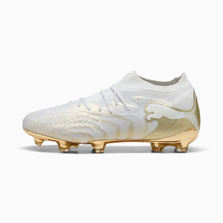 Puma Future 9 Ultimate FG chaussures de soccer à crampons - Puma White / Metallic Gold / Puma Black