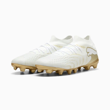 Puma Future 9 Match FG/AG chaussures de soccer à crampons - Puma White / Metallic Gold / Black