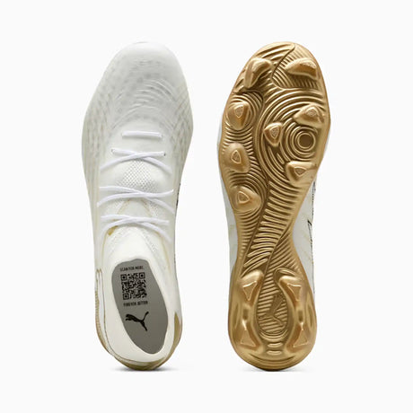 Puma Future 9 Match FG/AG chaussures de soccer à crampons - Puma White / Metallic Gold / Black