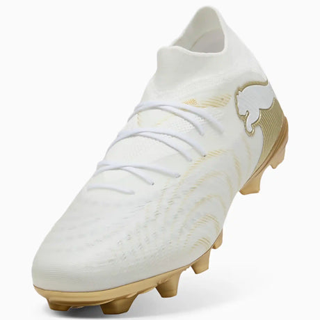 Puma Future 9 Match FG/AG chaussures de soccer à crampons - Puma White / Metallic Gold / Black